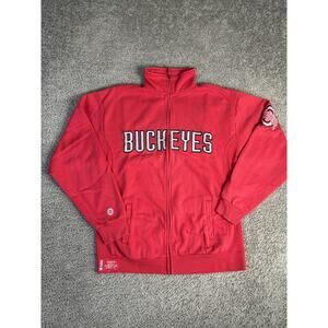 Ohio State Buckeyes Sweatshirt Mens L Red NCAA Football Donegal Bay Full Zip